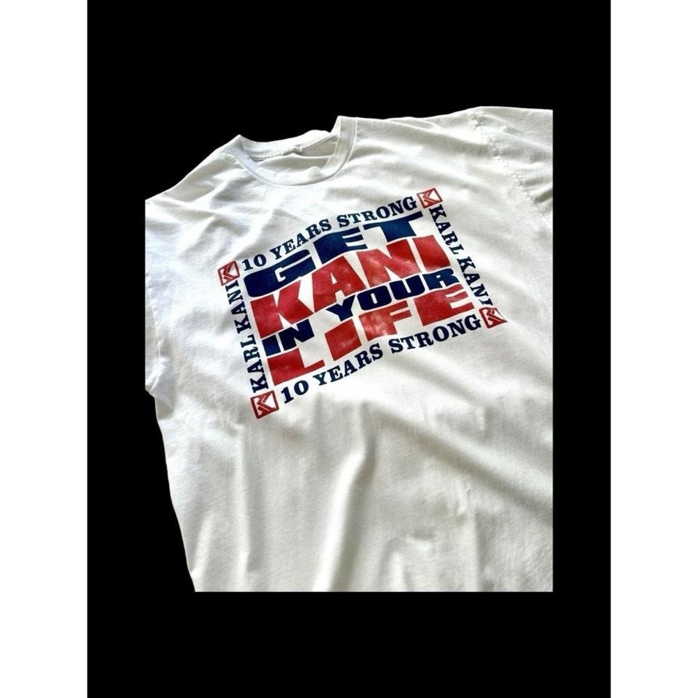 Vintage 90s Karl Kani T-Shirt Men's XL Campaign Rare Y2k White Distressed